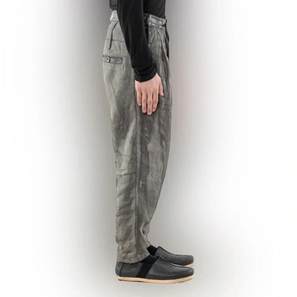 Mark Baigent Rong Pants Magnesium 100% Linen Unisex Sz S - Picture 4 of 13